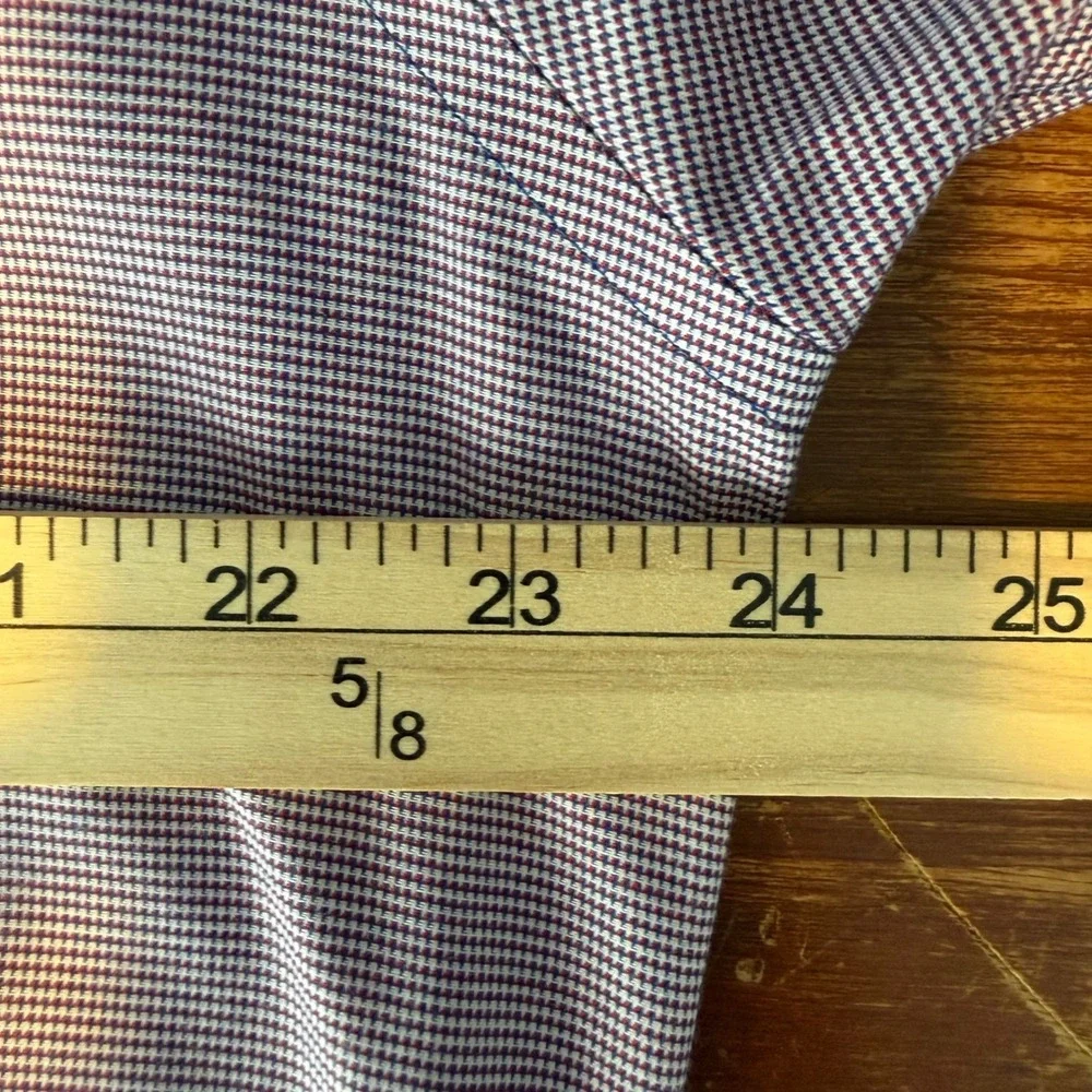 Twillory Dress Shirt Mens 17.5 34/35 Purple Safe Cotton Tailored Fit Non-Iron